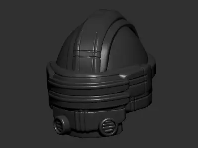 helmet high poly sculpt 3d printable ver 7 3D model 3D model 36