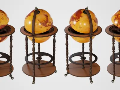 Vintage Globe Trolley 3D model