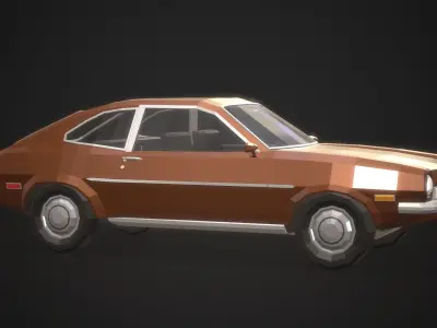 Low-Poly Retro City Car 01 Low-poly 3D model