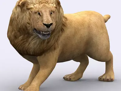 3DRT - Lion Low-poly 3D model