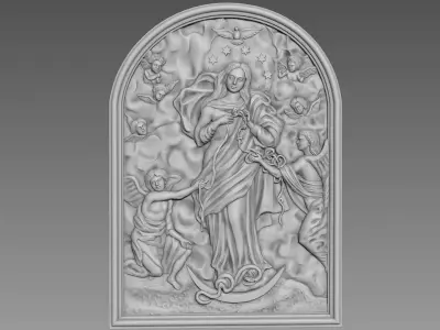 The Virgin Mary Bas-relief 3D model