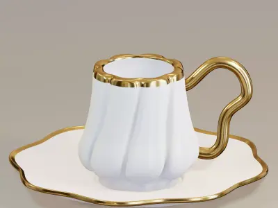 Turkish Porcelain Coffee Cup 3D model