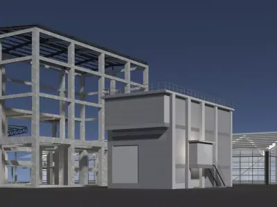 Industrial building layout 25-44 3D model