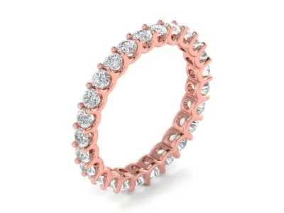 U Shaped Eternity Ring 2 point 6 mm stone size swiss 18 and EU58 3D print model