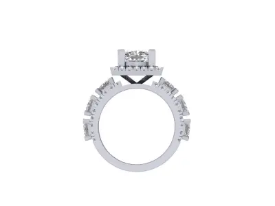 Cushion Art deco Ring 3D print model