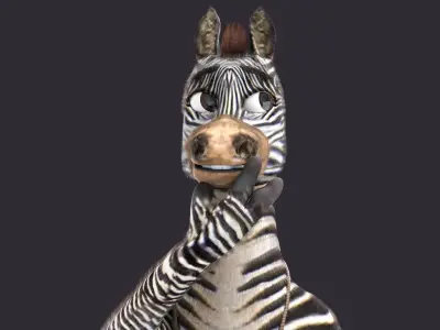 Cartoon Donkey Rigged 3D model