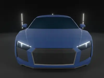 Audi R8 Low-Poly Car Low-poly 3D model