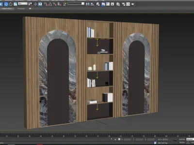 Wood Marble Shelf 2 3D model