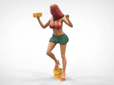 N3 Pretty Woman Car wash worker 3D print model