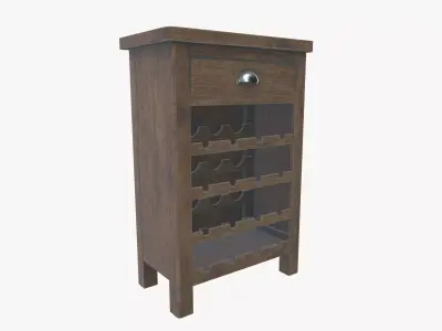 Wooden Wine Rack Low-poly 3D model