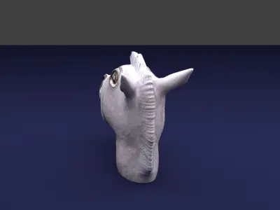 Horse Mask White Low-poly 3D model