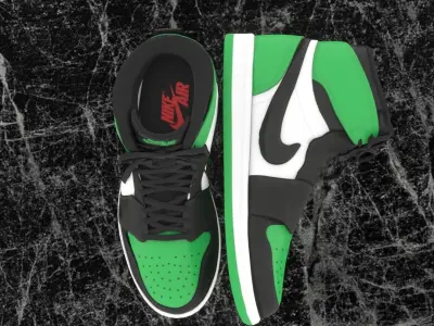 NIKE 3D SHOES - AIR JORDAN GREEN Low-poly 3D model