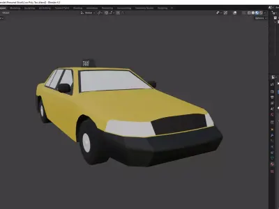 Low Poly Taxi Low-poly 3D model