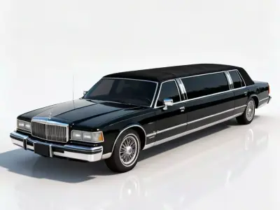 Classic American Stretch Limousine 3D Model Low-poly 3D model