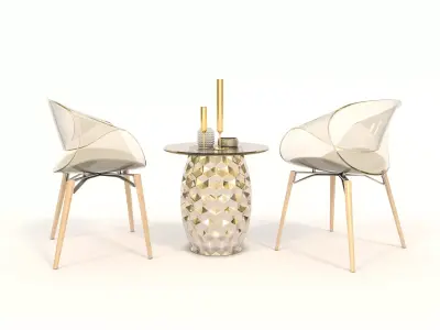 Modern Table and Chair Set 11 3D model