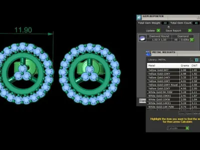 Jewelry Earring 3D print model 5
