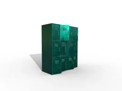 Steel cabinet Low-poly 3D model