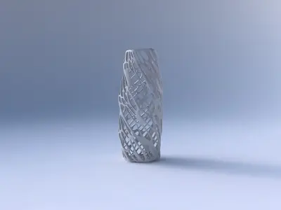 Vase twisted arc hexagon with twisted organic lattice 3D print model