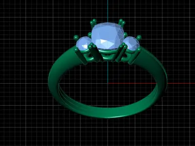 STL 3DM Print Ready Women Diamond Ring Lightweight Printable  3D print model 91