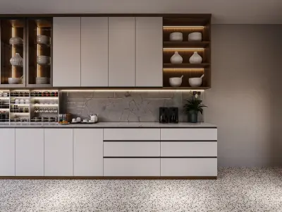 Kitchen Minimalist Design Blender - Fbx - Obj 3D model