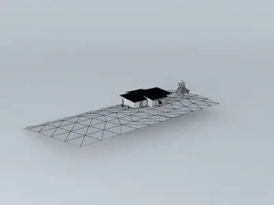 Individual wood frame house Free 3D model