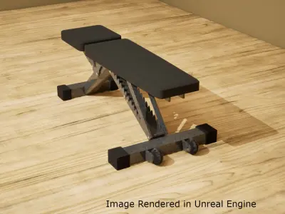 Low-Poly Gym Bench - Game-Ready 3D Model Low-poly 3D model