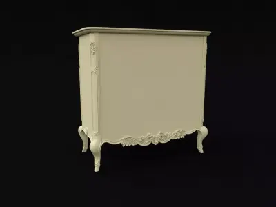 dressing table under the mirror 3D model