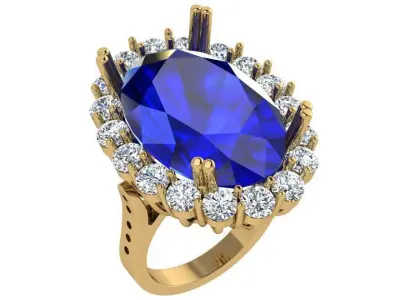 Oval Cluster Ring 4486 3D print model