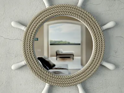 Ship Wheel Mirror 3D model