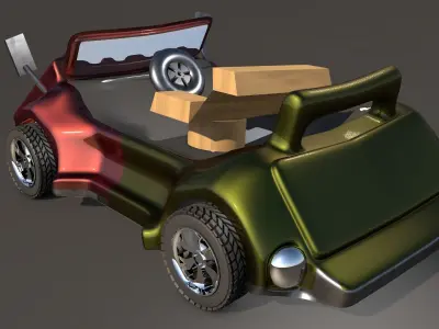 3D Car 3D Games Ten Low-poly 3D model