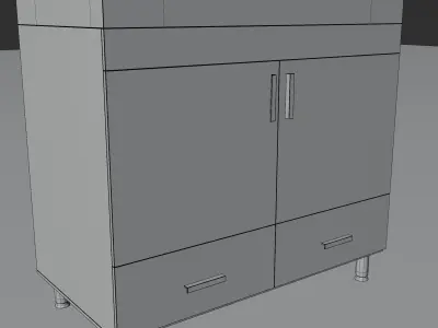 Ripley Collection 36 Single Modern Bathroom Vanity Set Black 3D model