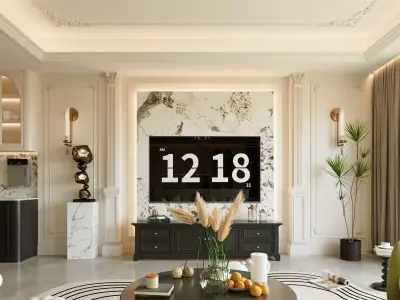 French style living room 3D model