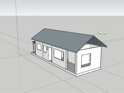 House with roof and windows Low-poly 3D model