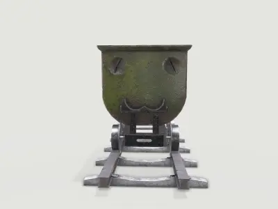 Mine Wagon 5 Low-poly 3D model