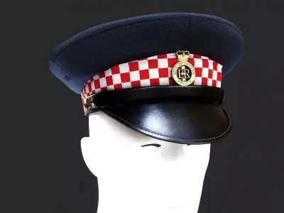 Police Flat Cap 3D Model for GTA  FIVEM UE  and Accessories Low-poly 3D model