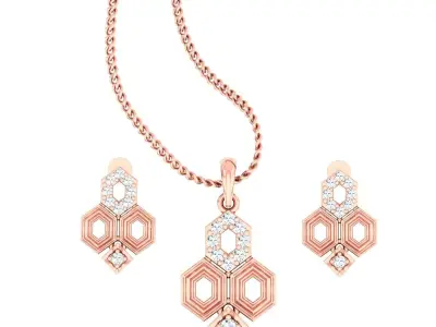 Pendant Earrings combo - 318 3D print model