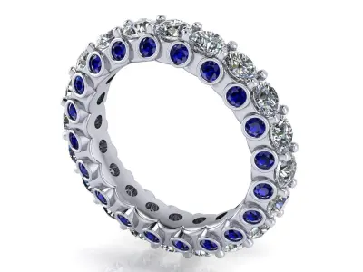 Diamond Eternity Band 3D print model