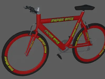Bikes bike with lettering Low-poly 3D model
