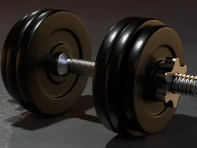 Iron Dumbbell Low-poly 3D model
