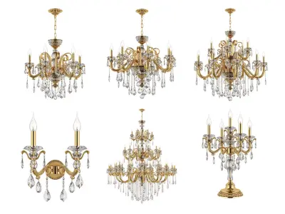 788 Lusso Osgona Collection of Classical Lamps Gold 3D Model Pack