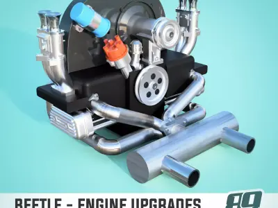 VW Tamiya 1300 Beetle - Engine upgrade parts kit 3D print model