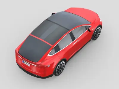 Tesla Model X 2018 Low-poly 3D model