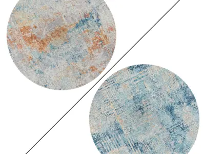 Round Rug Set 2 3D model