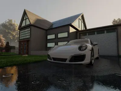 3D Villa With Garden 3D model