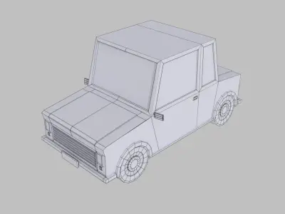 Cartoon Car Low-poly 3D model