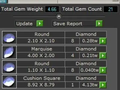 Ring with Diamonds and Curvy Design 3D print model