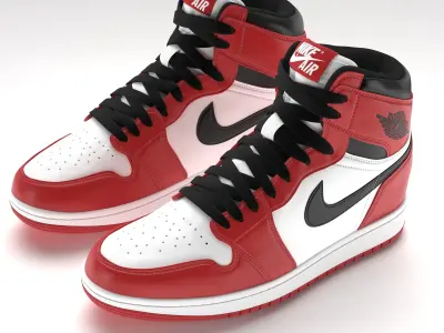 Jordan 1 Retro Chicago PBR Low-poly 3D model