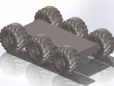 6 wheel printable terrain arduino robot for project 3D print model