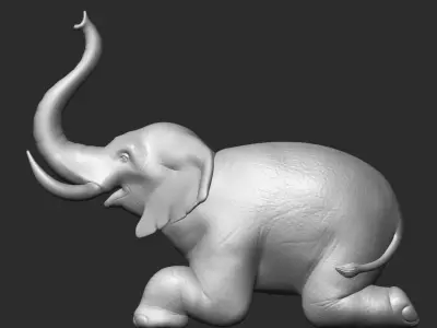 Adorable Elephant Sculpture - 3D Model for Decor 3D print model