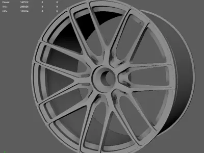 Vossen RS19 porche champion series car ring Low-poly 3D model